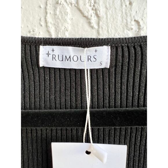 NWT Rumours Has It You Look Divine Ribbed Knit Mini Dress Black Women's Small - Picture 3 of 5